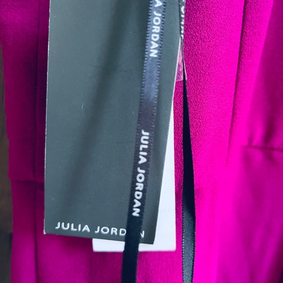 Julia Jordan Womens Knot-Neck Midi Tulip-Hem Halter Fuchsia Dress Size 8 - Picture 12 of 17